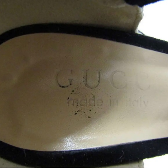 Gucci Floral Embroidered Jute Espadrille Wedge Sandals Black - Picture 6 of 7